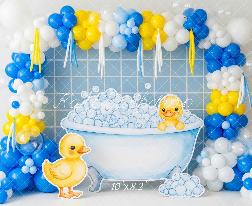Kate Bain Canard Bulles Ballons Toile de fond conçue par Patty Roberts - Kate Backdrop FR