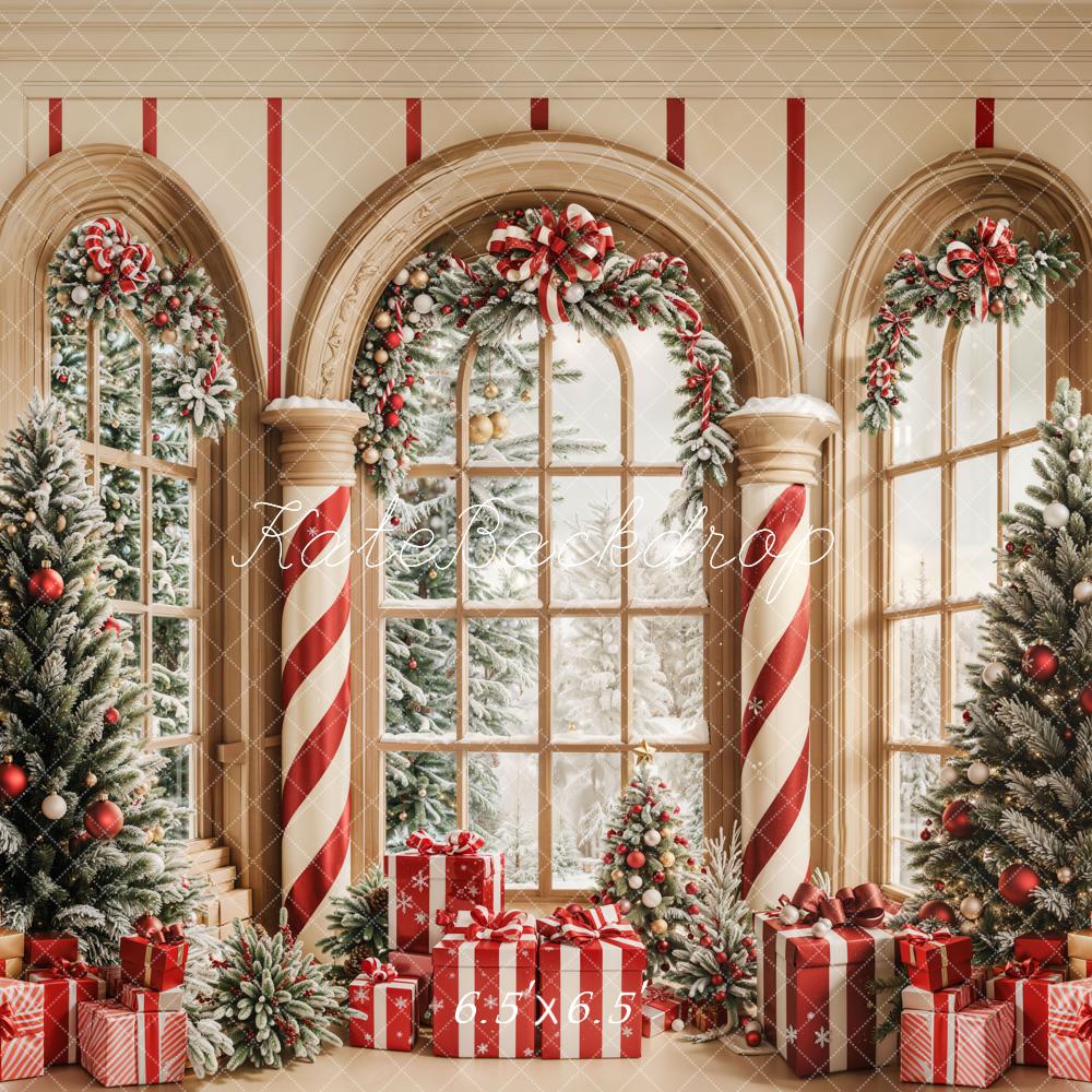 Kate Noël Sapins Cadeaux Fenêtre Toile de fond conçue par Emetselch