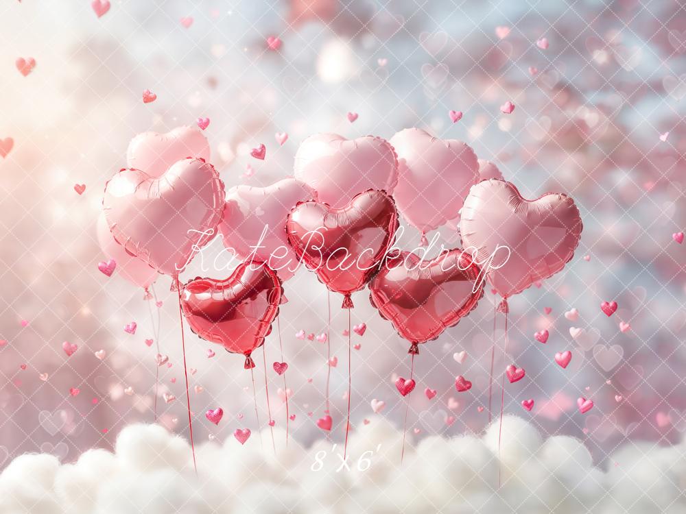 Kate La Saint Valentin Ballons Cœurs Nuages Toile de fond conçue par Emetselch - Kate Backdrop FR