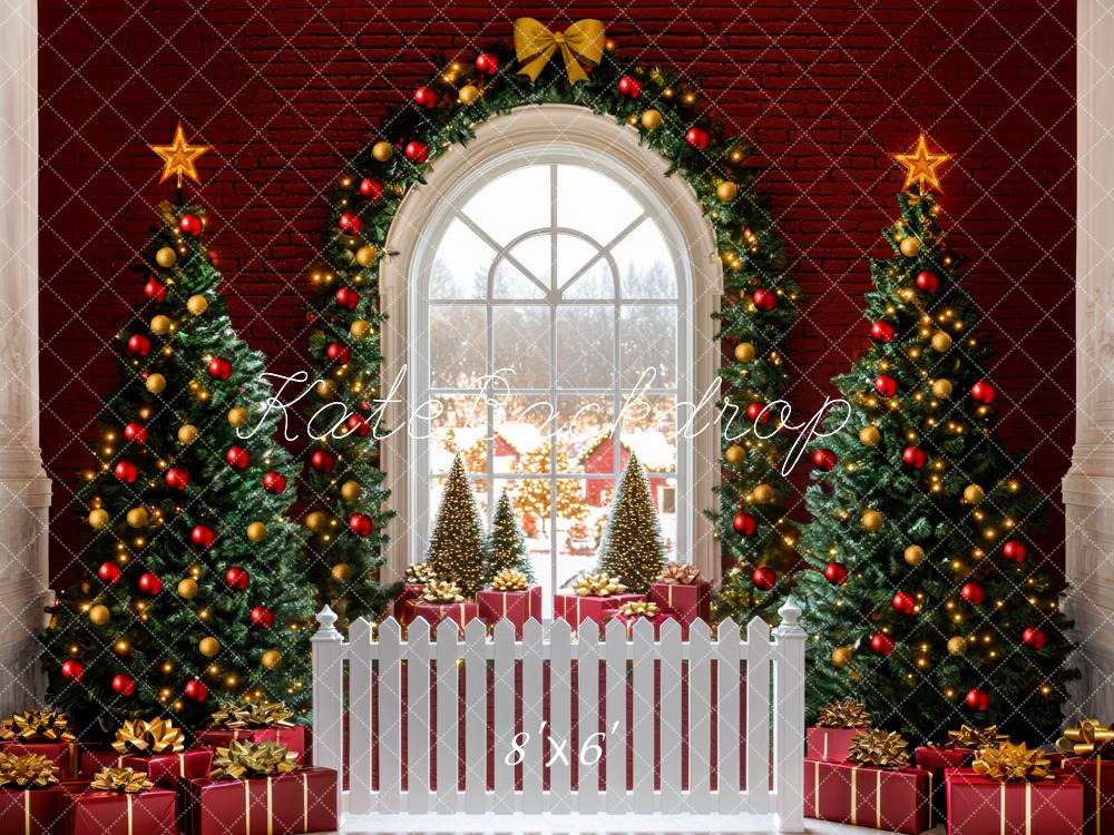 Kate Sapin de Noël Cadeaux Fenêtre Décors Toile de fond conçue par Mini MakeBelieve