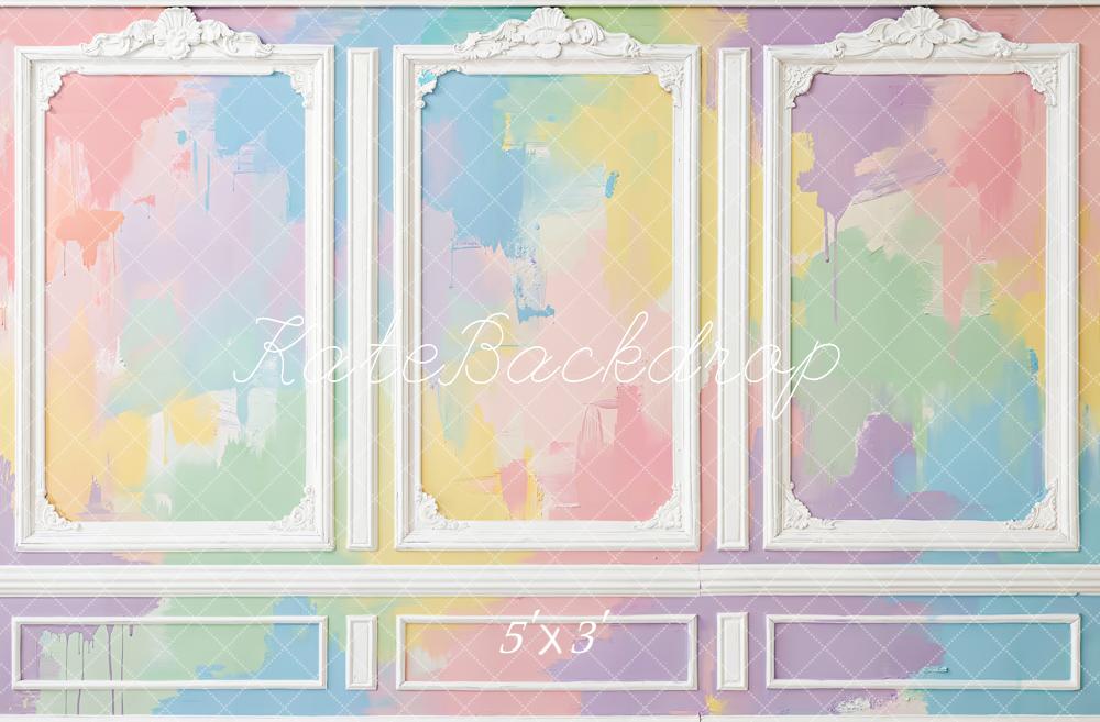 Kate Mur Rétro Coloré Pastel Abstrait Toile de fond conçue par Emetselch