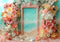 Kate Plage Fleurs Coquillages Cadre Toile de fond conçue par Mini MakeBelieve - Kate Backdrop FR