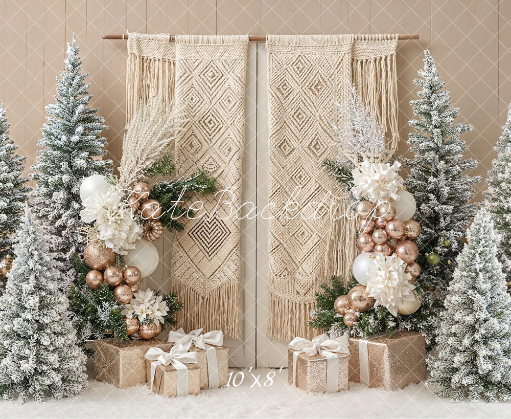 Kate Noël Hiver Sapins Bohème Toile de fond en Laine conçue par Emetselch