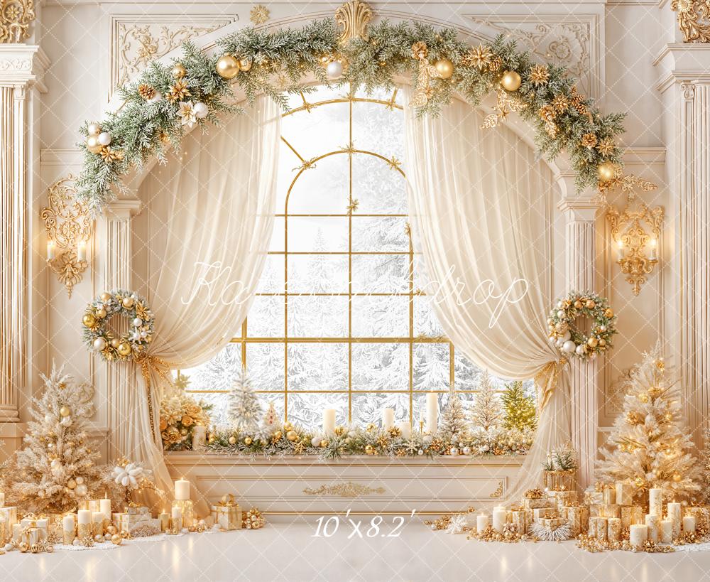 Kate Noël Fenêtre Rideaux Sapins Toile de fond conçue par Emetselch - Kate Backdrop FR