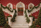Kate Noël Escalier Porte Sapins Toile de fond conçue par Emetselch - Kate Backdrop FR