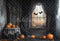 Kate Halloween Citrouilles Fenêtre Noir Toile de fond conçue par Emetselch - Kate Backdrop FR