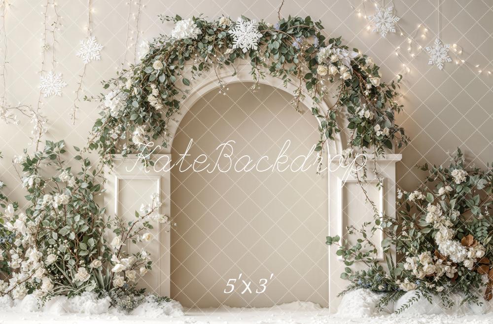 Kate Arche Fleur Neige Hiver Blanc Toile de fond conçue par Emetselch