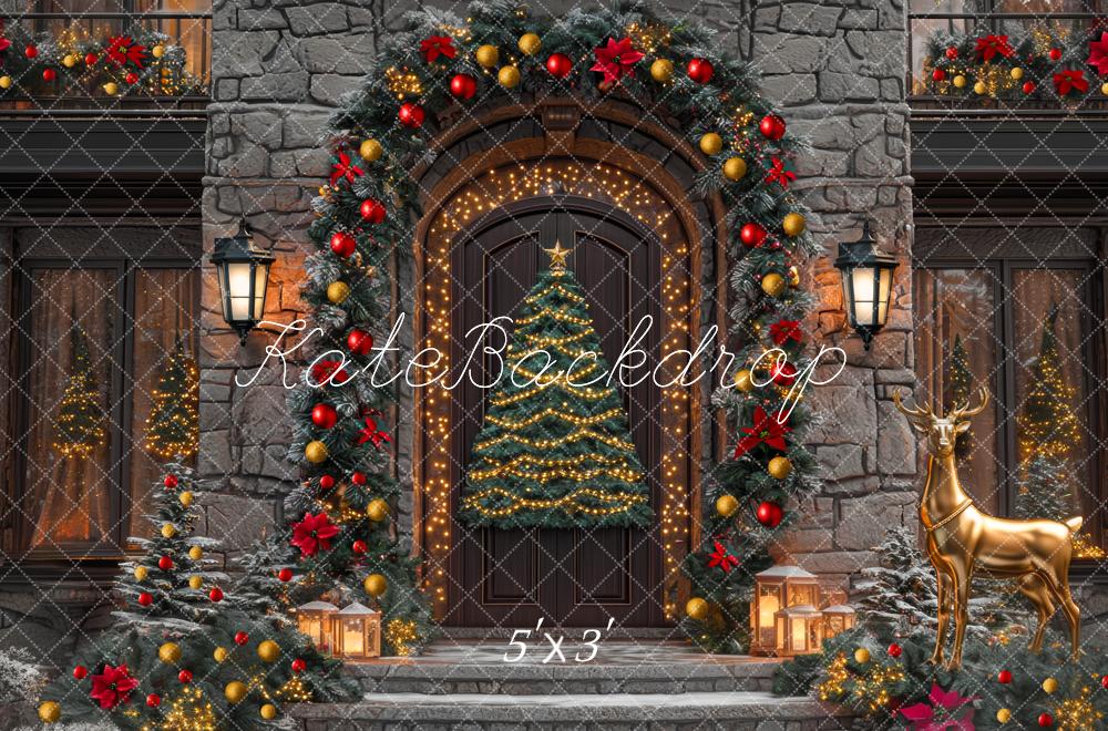 Kate Sapin de Noël Porte Lumière Toile de fond conçue par Mini MakeBelieve - Kate Backdrop FR