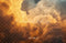 Kate Nuages Orange Gris Toile de fond en Laine conçue par Emetselch - Kate Backdrop FR