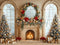 Kate Noël Cheminée Sapins Fenêtre Décors Toile de fond conçue par Emetselch - Kate Backdrop FR