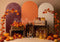 Kate Automne Citrouilles Feuilles Caisses Arches Toile de fond conçue par Patty Roberts