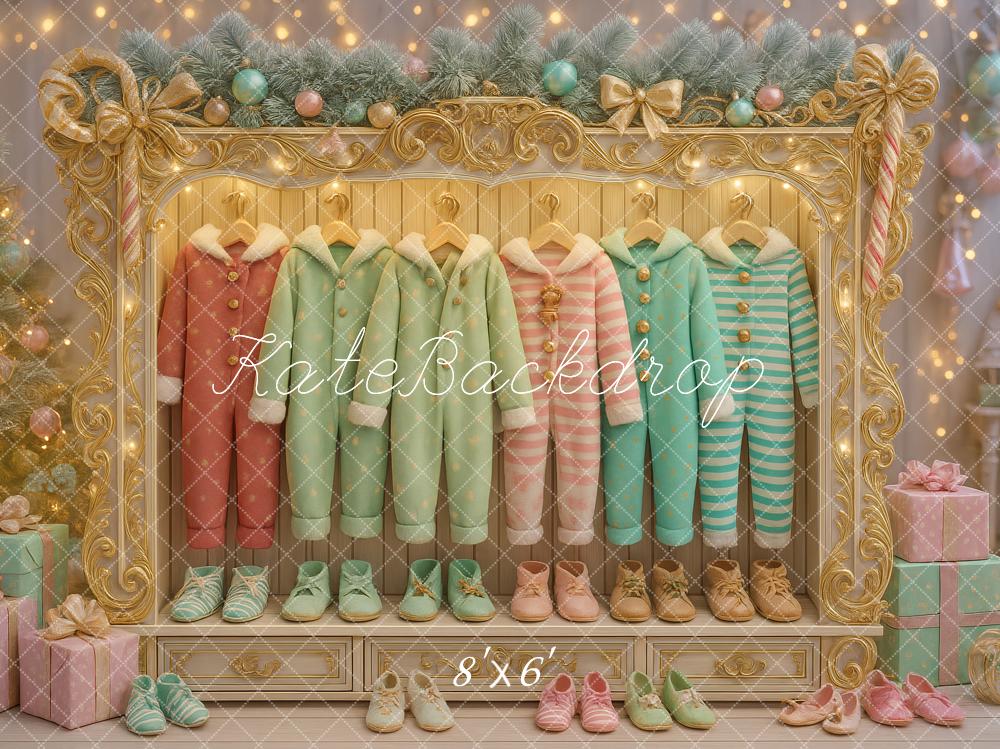 Kate Noël Pyjamas Lumières Cadeaux Toile de fond conçue par Ashley Paul - Kate Backdrop FR