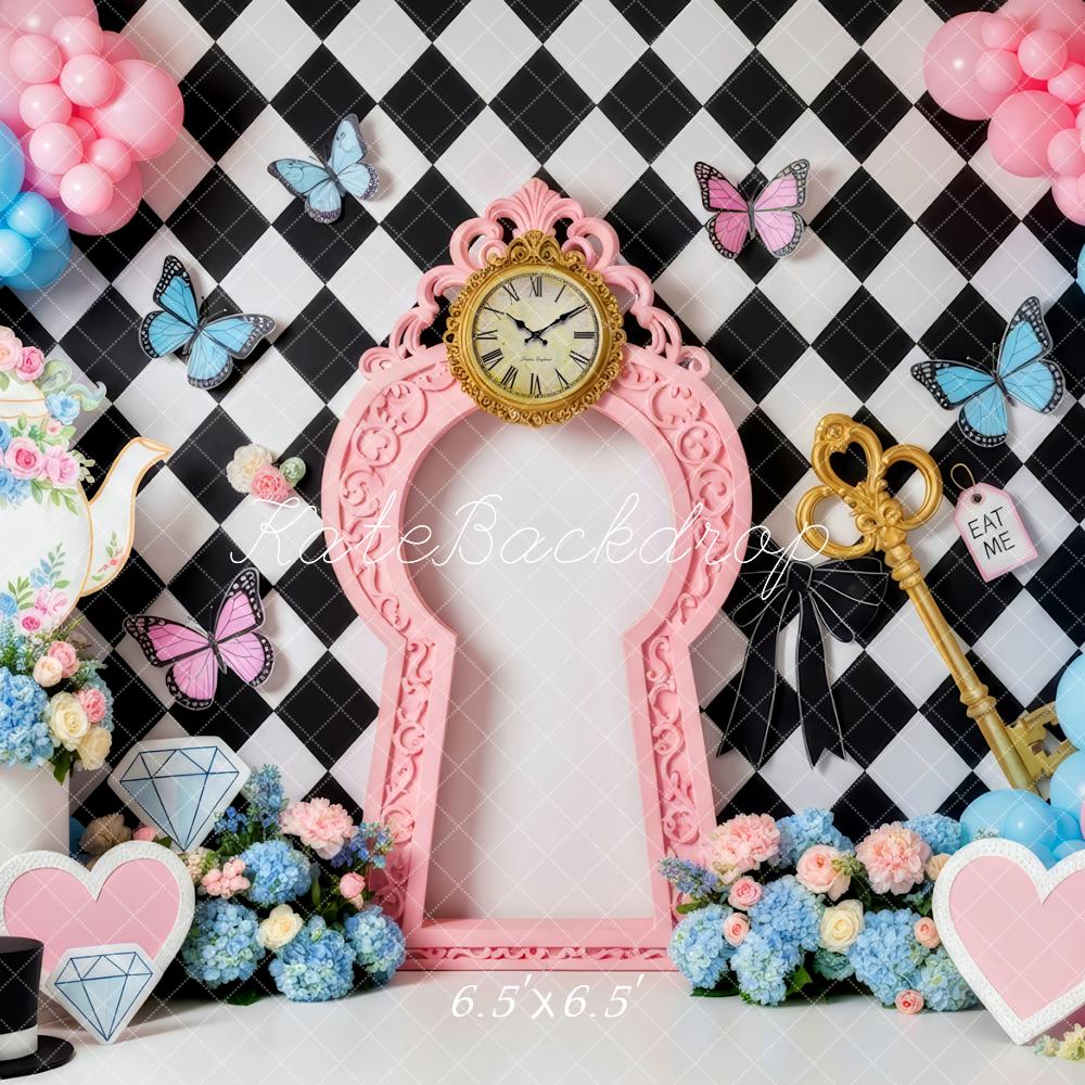 Kate Horloge Clé Ballons Conte de fées Toile de fond conçue par Patty Roberts