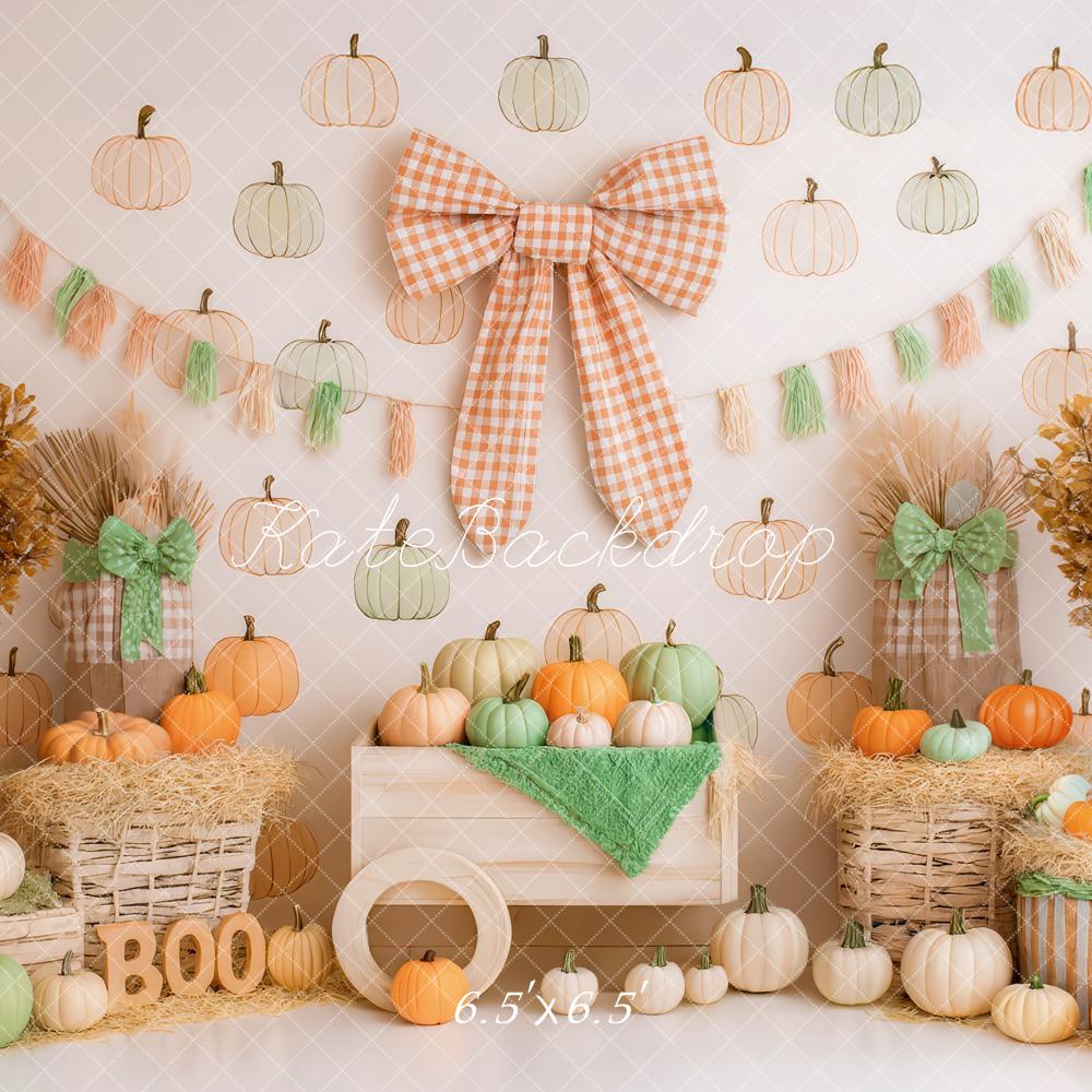 Kate Automne Citrouilles Arbres Foins Toile de fond conçue par Patty Roberts