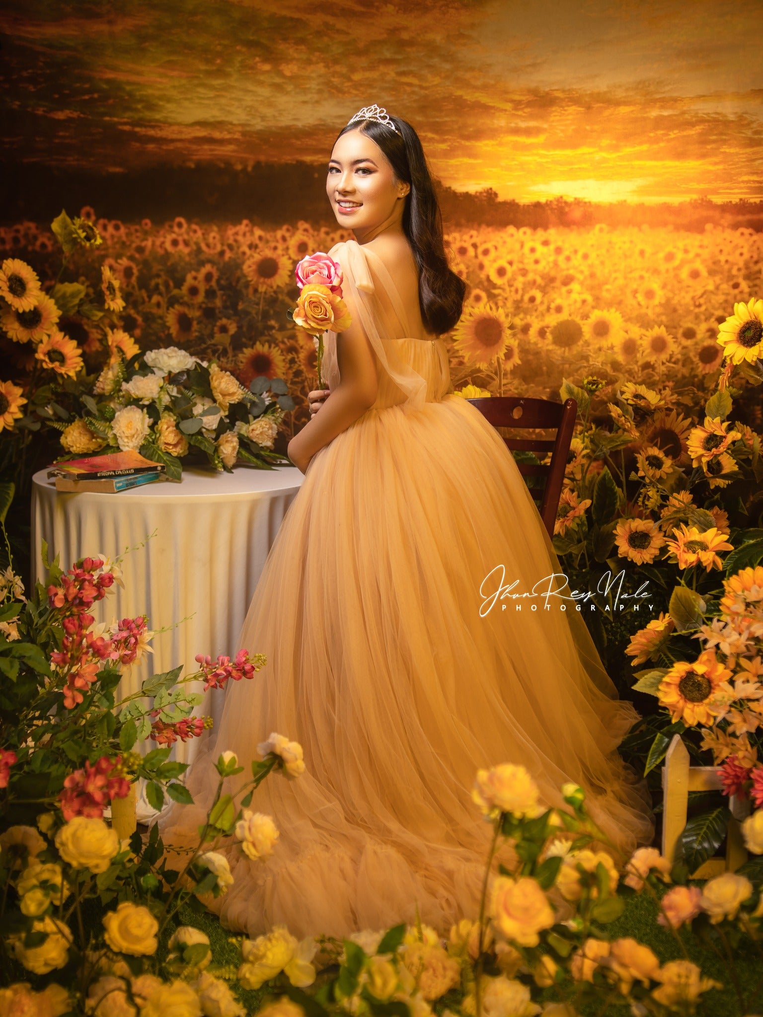 Kate Coucher de soleil Champ de tournesol Automne Toile de fond Conçu par Chain Photographie - Kate Backdrop FR