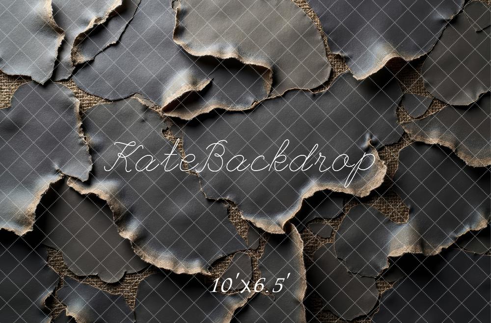Kate Abstrait Papier Déchiré Brûlé Toile de fond conçue par Laura Bybee - Kate Backdrop FR