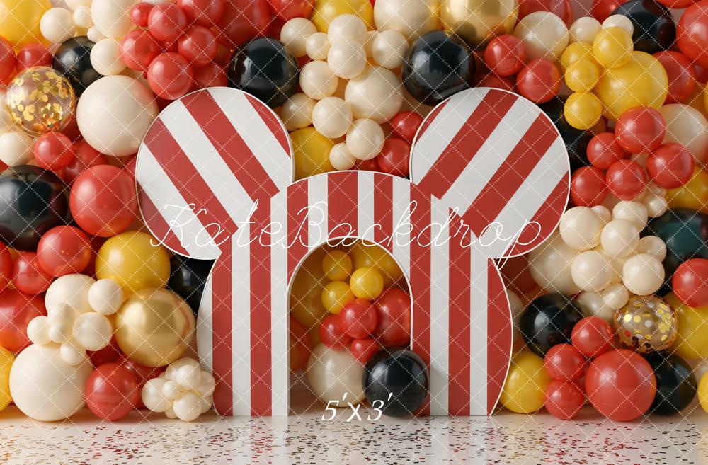 Kate Cirque Ballons Anniversaire Rayures Toile de fond conçue par Emetselch