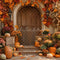 Kate Automne Citrouilles Porte Feuilles Orange Toile de fond conçue par Emetselch