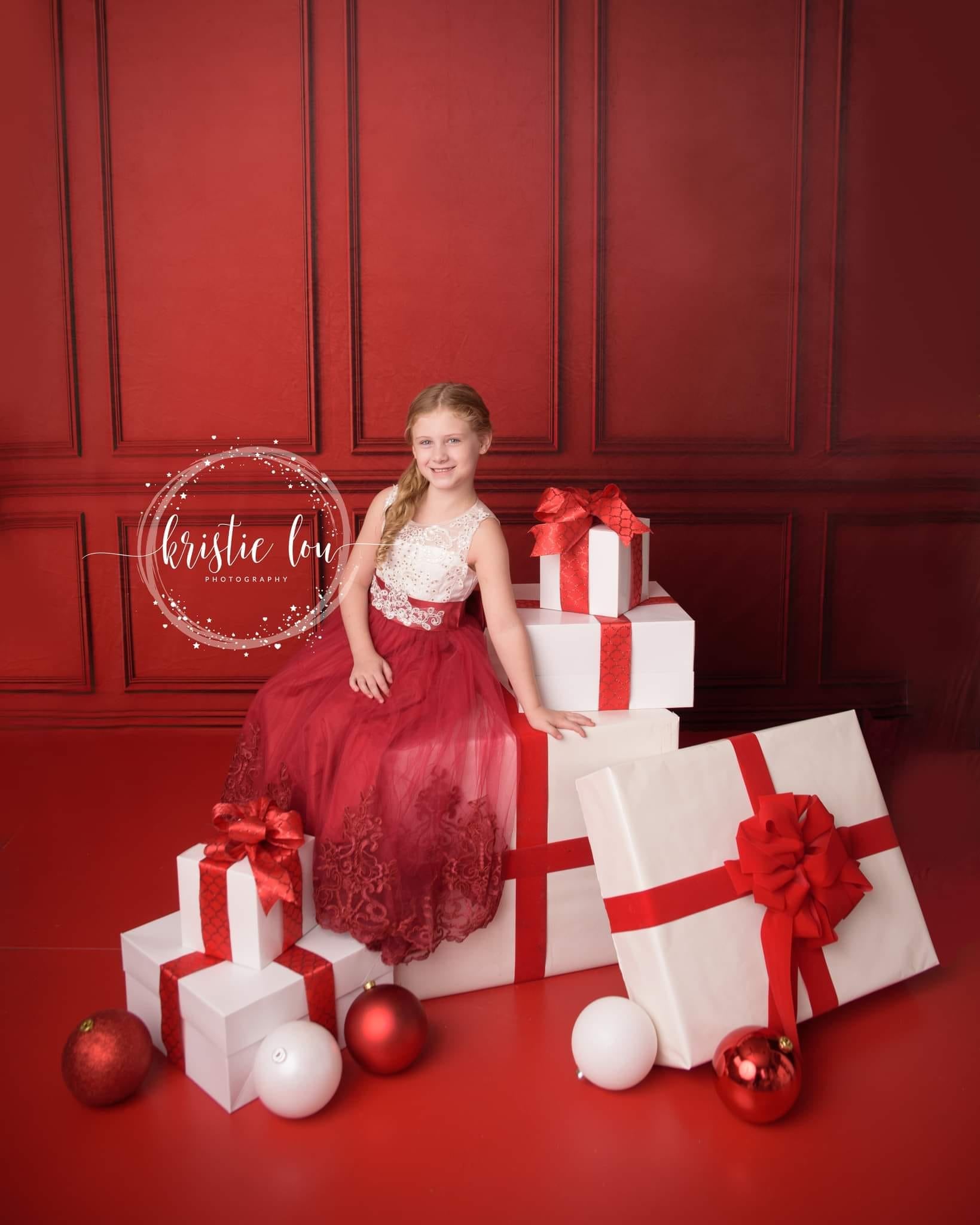 Offres Éclair-Kate Mur Vintage Rouge Photo de famille Toile de fond en Laine pour la photographie - Kate Backdrop FR
