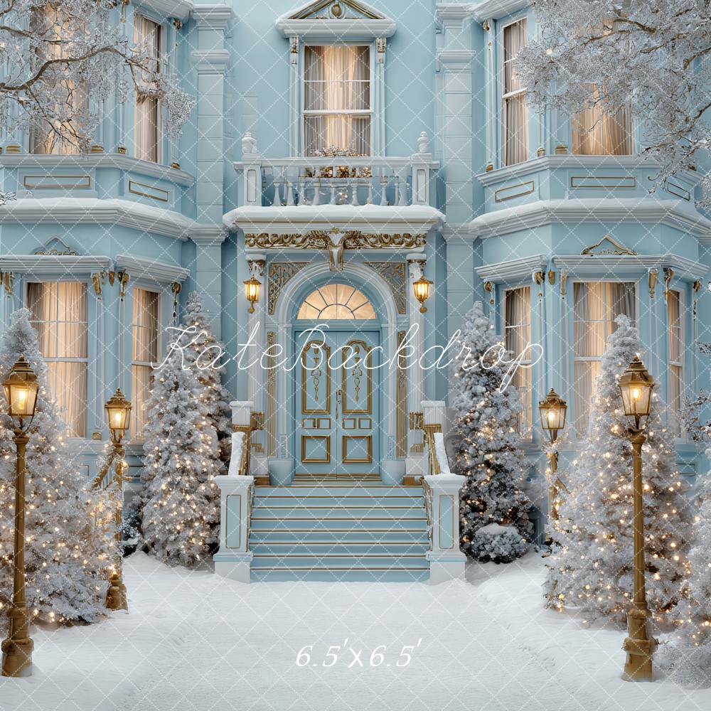 FLASH #1 Kate Hiver Maison Victorienne Neige Lumières Toile de fond conçue par Ashley Paul