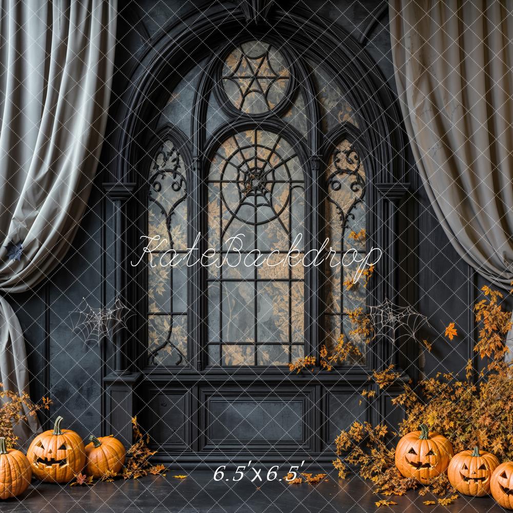 Kate Halloween Citrouilles Fenêtre Rideaux Toile de fond conçue par Emetselch - Kate Backdrop FR