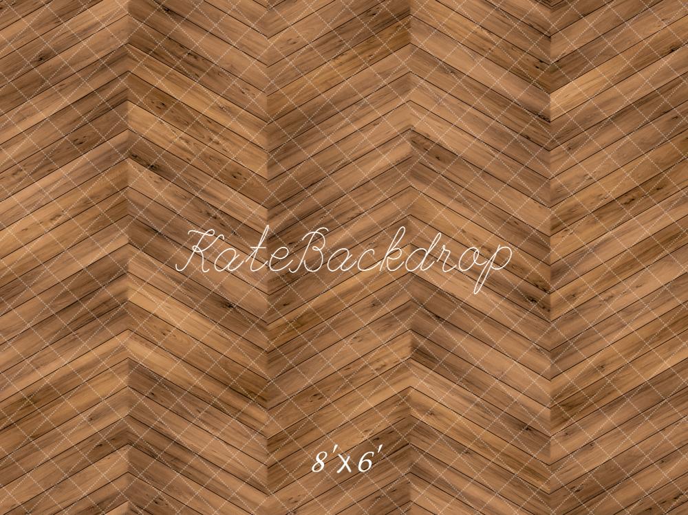Kate Bois Chevron Marron Texture Sol Toile de fond conçue par kate image - Kate Backdrop FR