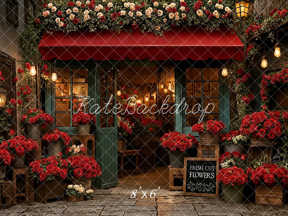 Kate Boutique Fleurs Roses Rouges Toile de fond conçue par Emetselch