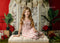 Kate Mur Rouge Saint-Valentin Toile de fond conçue par Mandy Ringe - Kate Backdrop FR