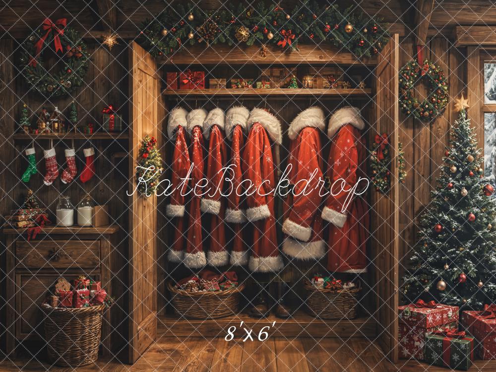 Kate Noël Vestes Sapin Décorations Bois Toile de fond conçue par Emetselch - Kate Backdrop FR