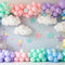 Kate Anniversaire Ballons Nuages Étoiles Pastel Toile de fond conçue par Patty Roberts