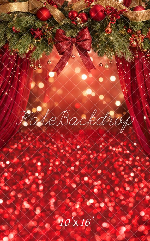 Kate Sweep Mur-à-Sol Noël Guirlande Or Rouge Toile de fond conçue par Emetselch