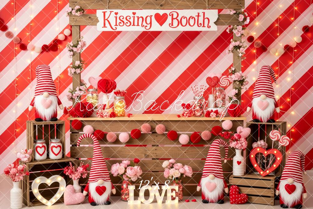 Kate Saint Valentin Kissing Booth Lutins Toile de fond conçue par Patty Roberts - Kate Backdrop FR