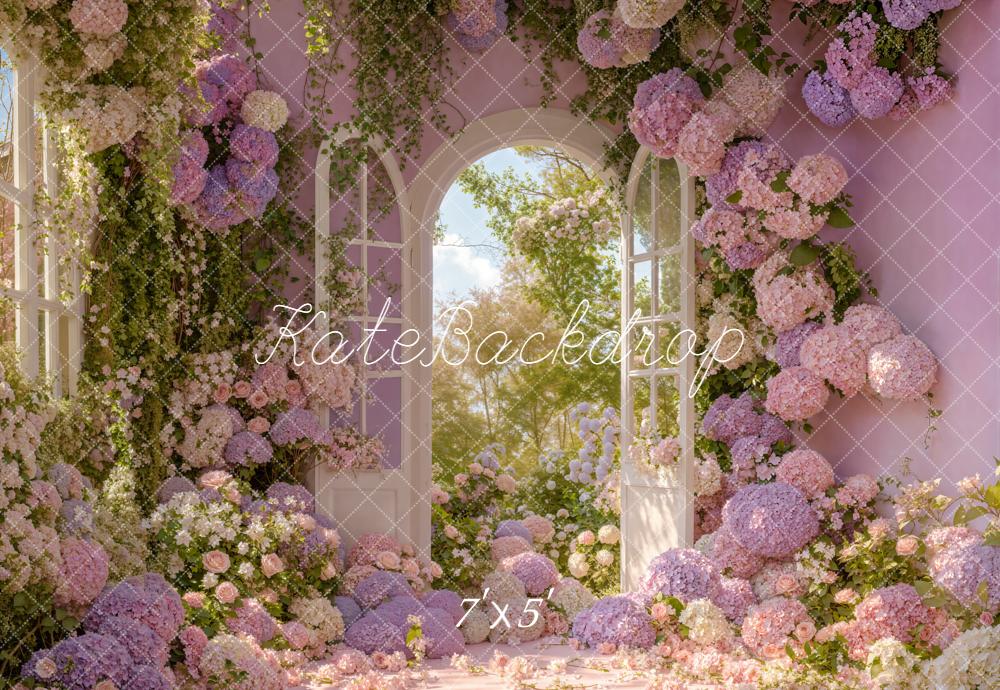 Kate Printemps Fleurs Violet Porte Jardin Toile de fond conçue par Emstselch