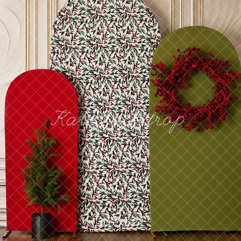 Kate Noël Sapin Couronne Arche Rouge Toile de fond conçue par Mandy Ringe