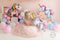 Kate Ballons Anniversaire Rose Licorne Toile de fond conçue par Emetselch - Kate Backdrop FR