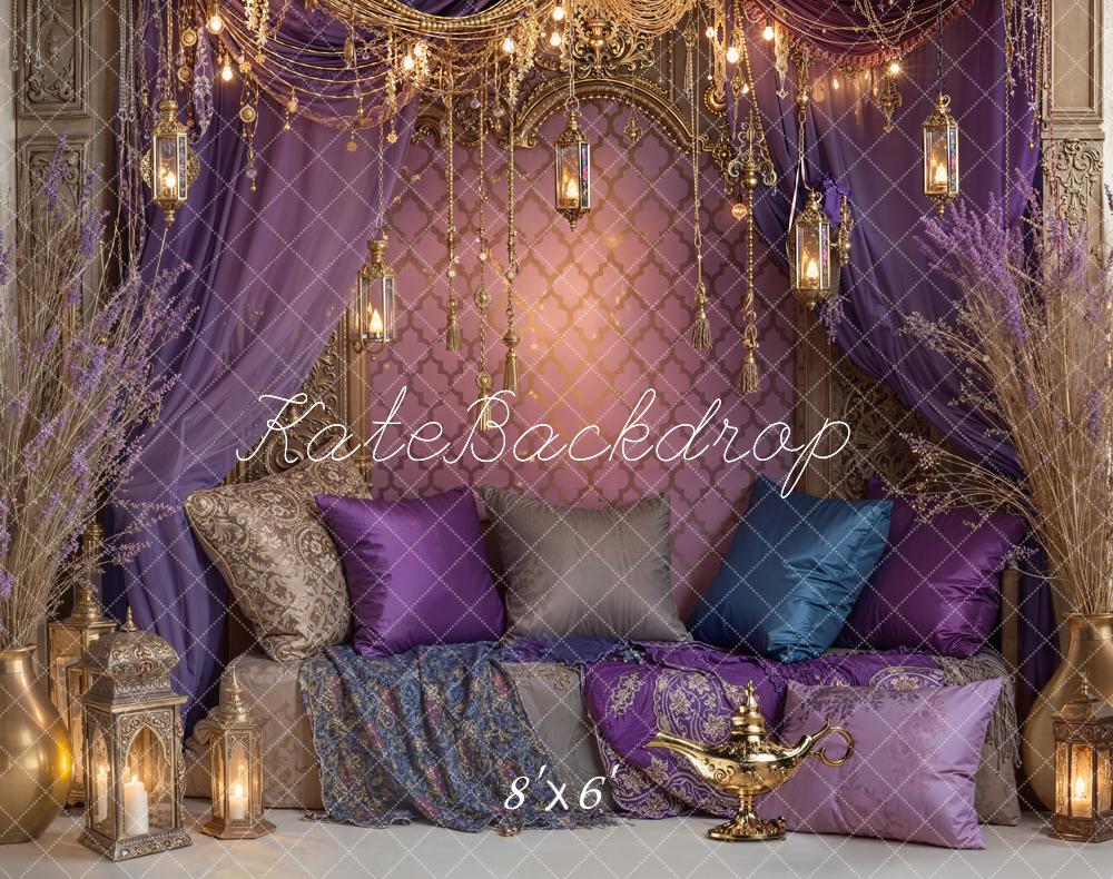 Kate Oriental Salon Violet Toile de fond en Laine conçue par Emetselch - Kate Backdrop FR
