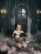 Kate Halloween Château Nuit Lune Nuage Toile de fond conçue par Uta Mueller Photographie - Kate Backdrop FR