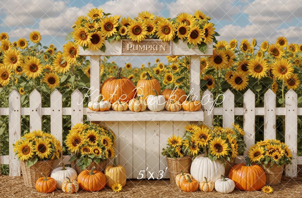 Kate Automne Tournesols Citrouilles Stand Toile de fond conçue par Emetselch - Kate Backdrop FR