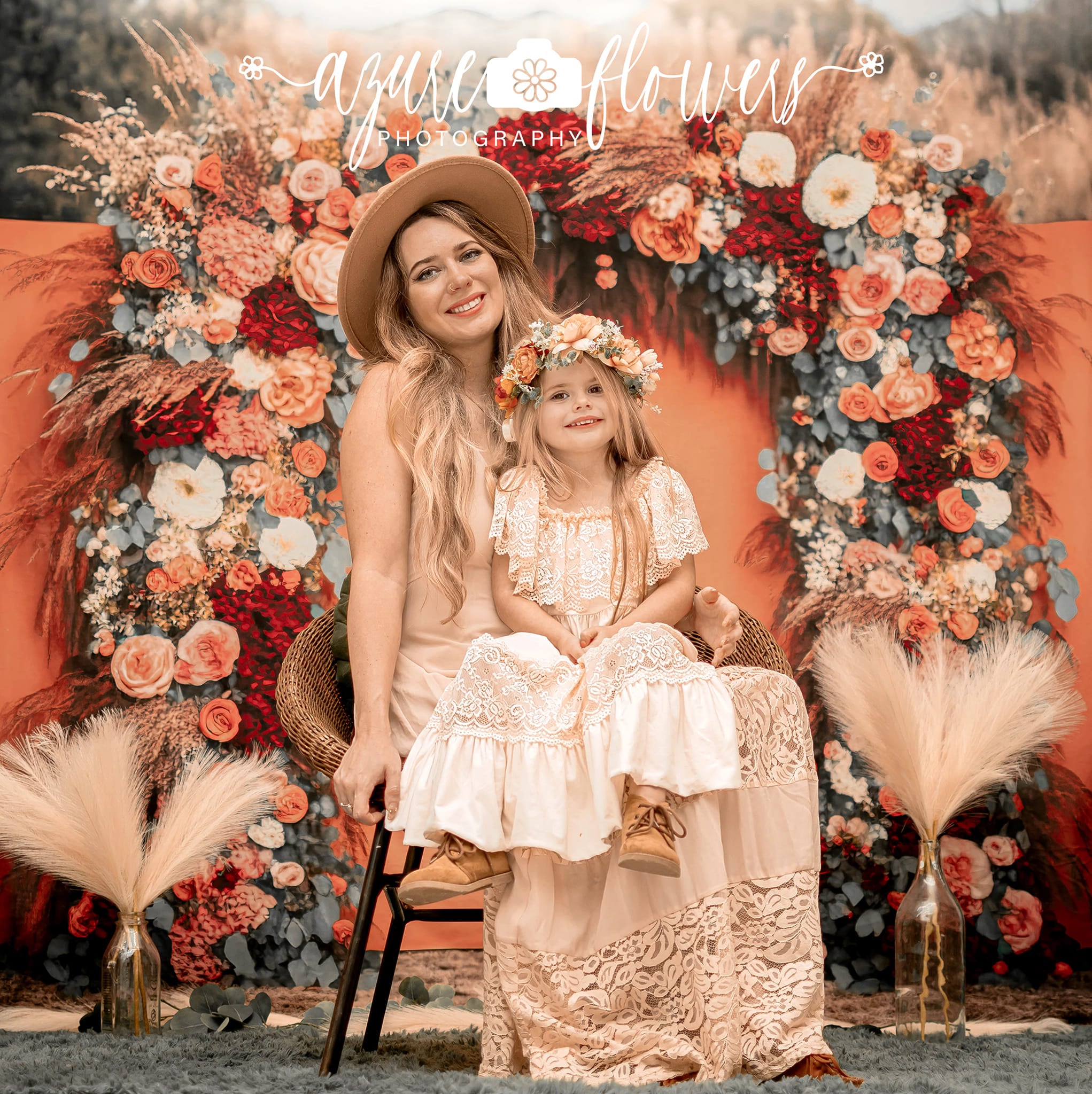 Kate Fleurs Bohème Jaune Extérieur Toile de fond conçue par Mini MakeBelieve - Kate Backdrop FR