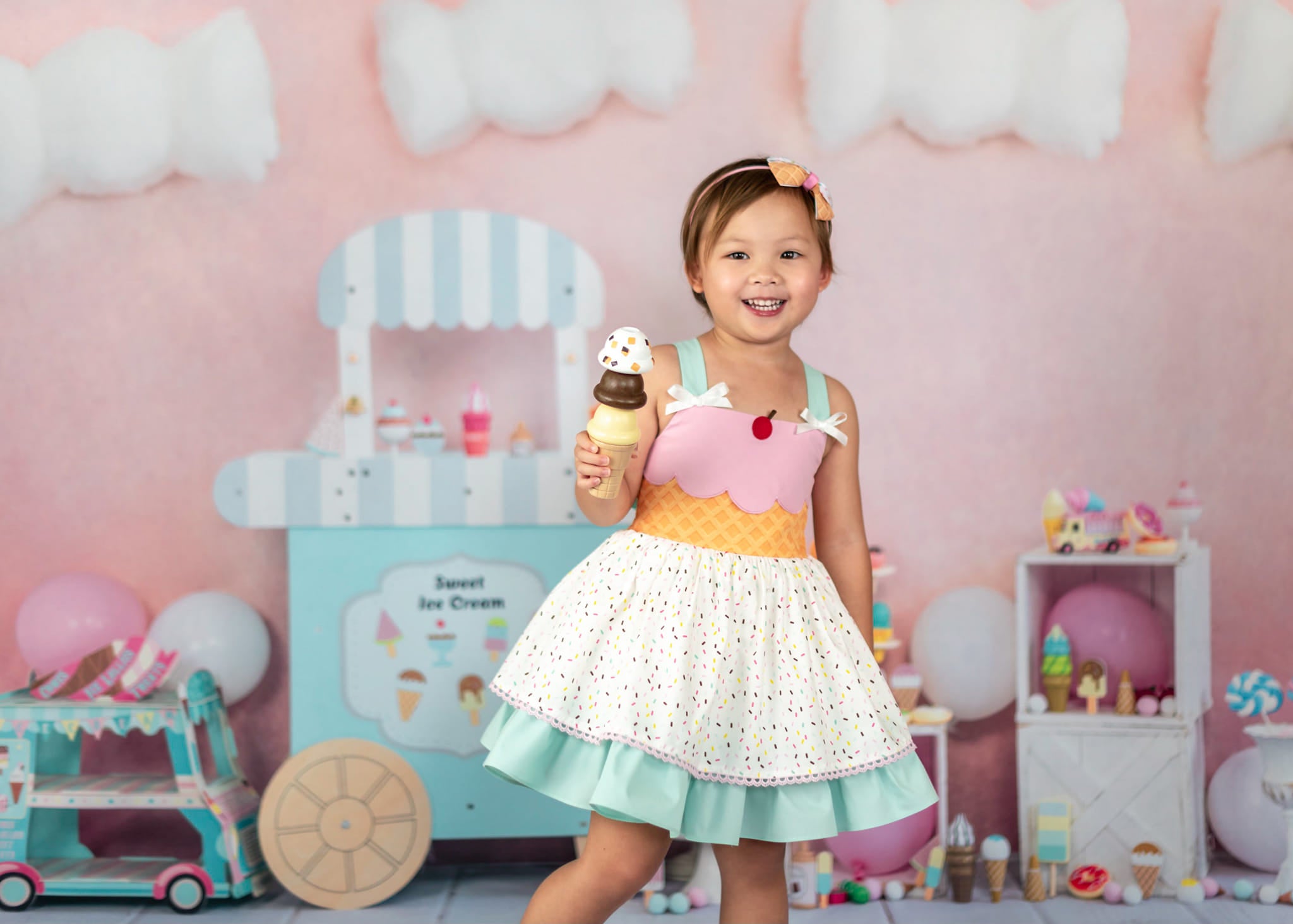 Kate Cake smash Crème Glacée Sucrée Enfant Toile de fond Conçu par Emetselch - Kate Backdrop FR
