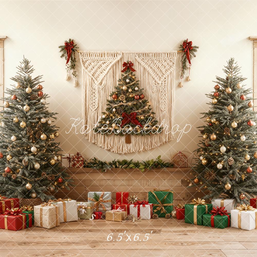 Kate Noël Sapins Cadeaux Macramé Toile de fond conçue par Emetselch