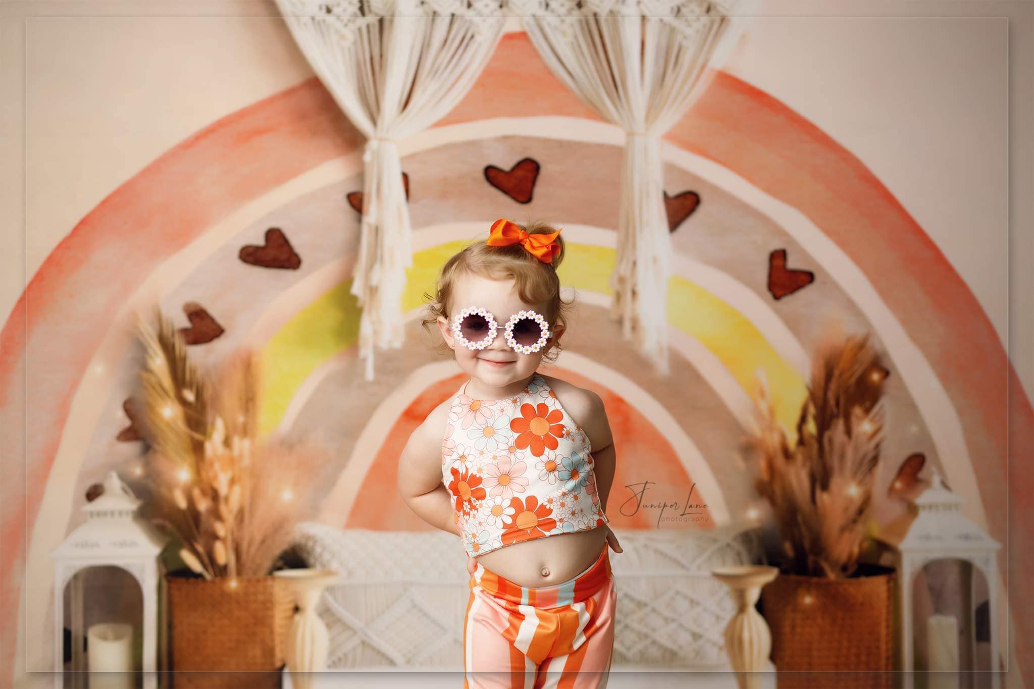 Kate Boho Arc-en-ciel Saint-Valentin Toile de fond pour la photographie - Kate Backdrop FR
