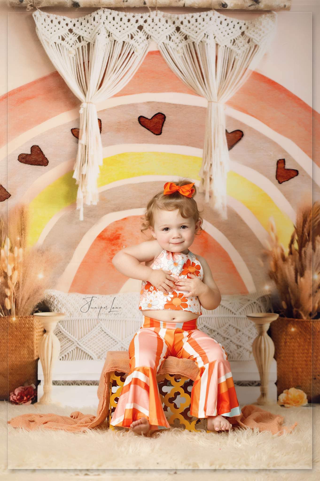 Kate Boho Arc-en-ciel Saint-Valentin Toile de fond pour la photographie - Kate Backdrop FR