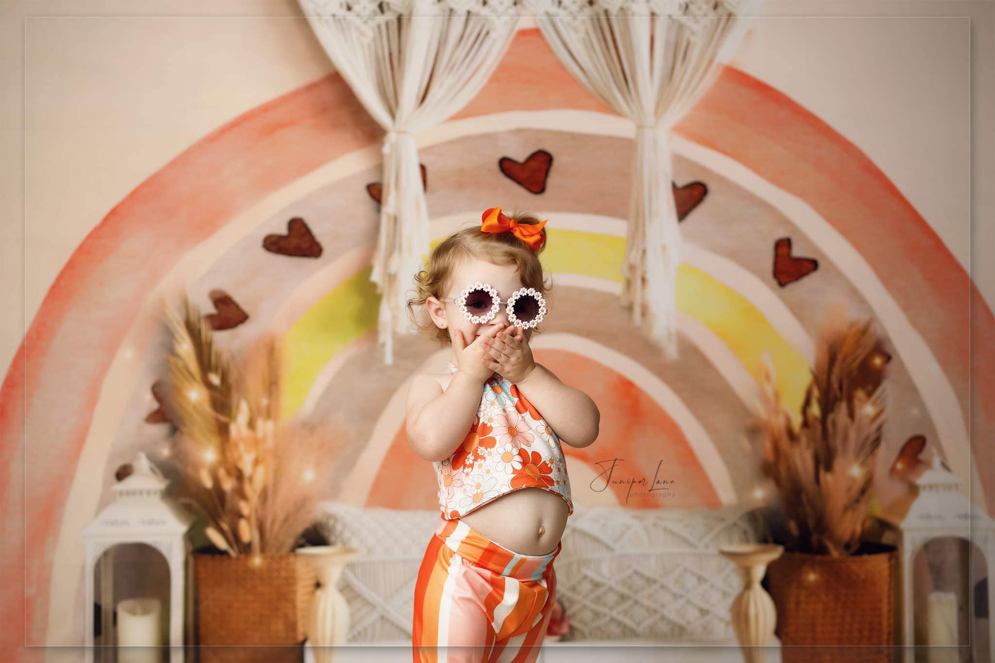 Kate Boho Arc-en-ciel Saint-Valentin Toile de fond pour la photographie - Kate Backdrop FR