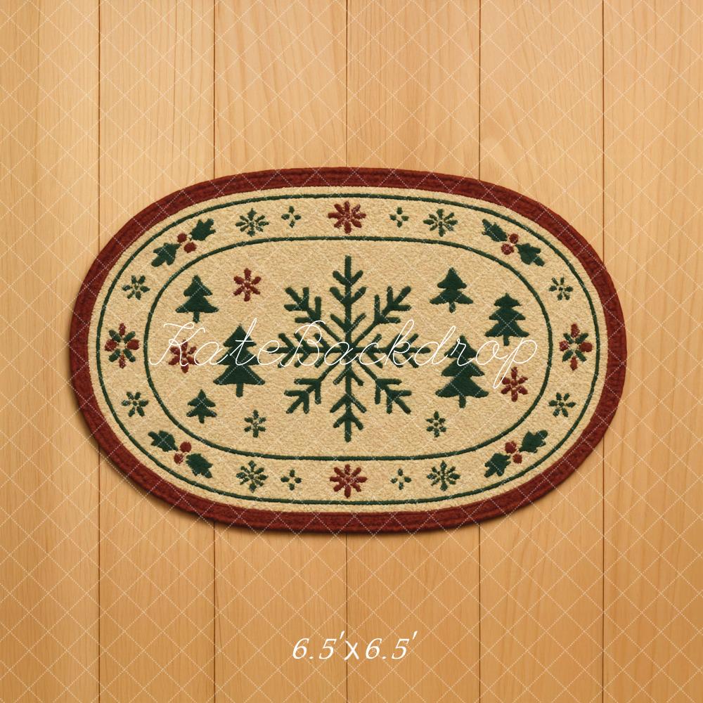 Kate Noël Flocon Sapins Bois Sol Toile de fond conçue par Mini MakeBelieve