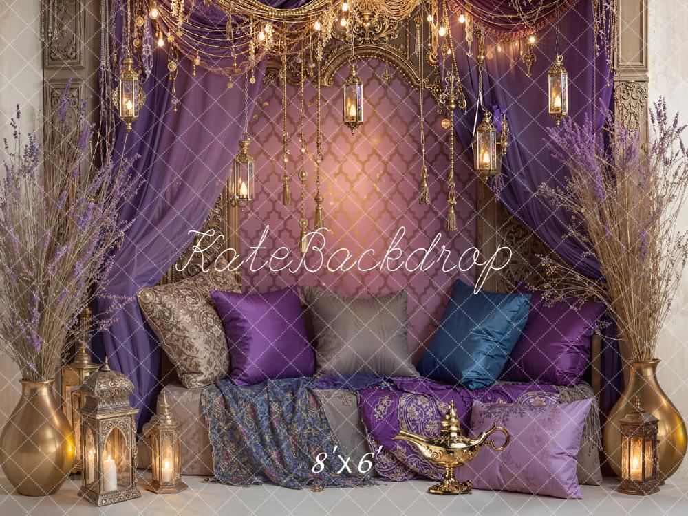 Kate Oriental Salon Lanternes Violet Toile de fond conçue par Emetselch - Kate Backdrop FR