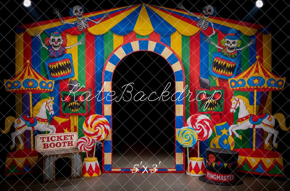 Kate Cirque Halloween Squelettes Bonbons Toile de fond conçue par Patty Roberts