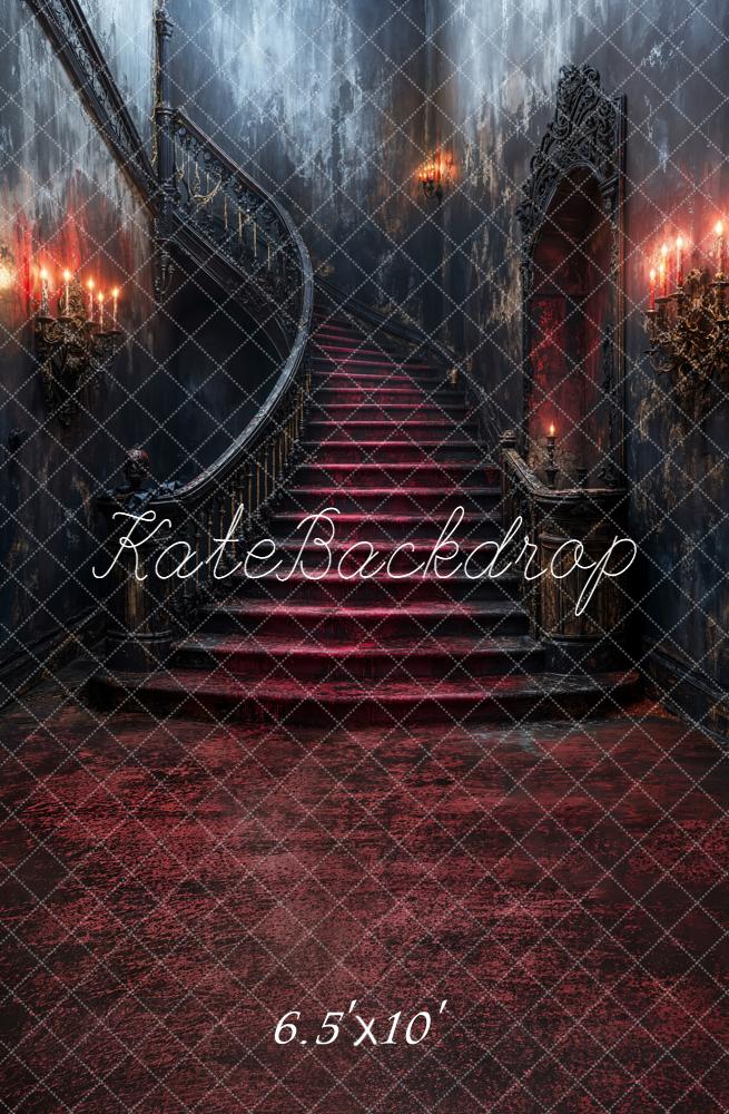 Kate Halloween Escalier Bougies Gothique Toile de fond conçue par Emetselch
