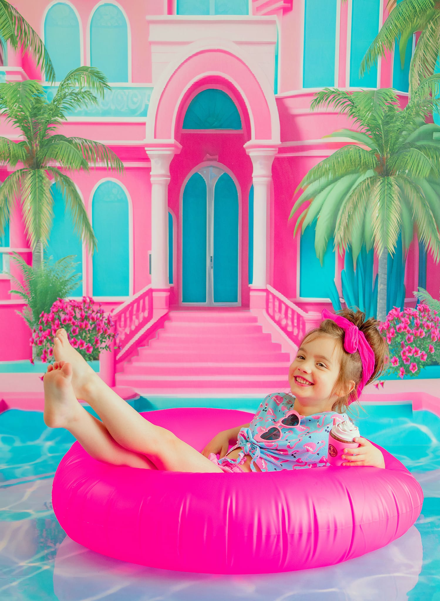 Kate Balayage Été Piscine Rêve de poupée Toile de fond conçu par Ashley Paul - Kate Backdrop FR