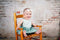 Kate Bois Brun Mur de briques Toile de fond conçue par Chain Photographie - Kate Backdrop FR